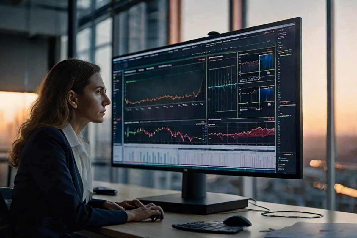 Analyst reviewing infrastructure data