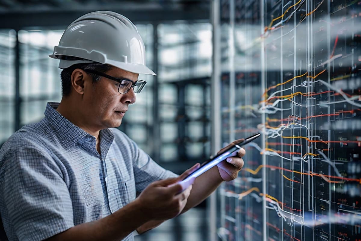 Engineer reviewing AI-assisted monitoring